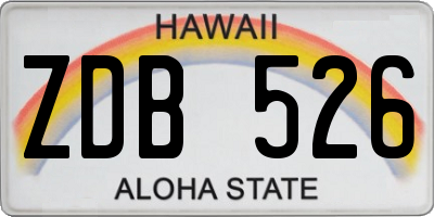 HI license plate ZDB526