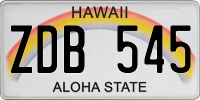 HI license plate ZDB545