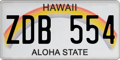 HI license plate ZDB554