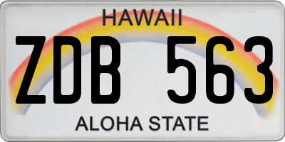 HI license plate ZDB563