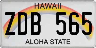 HI license plate ZDB565