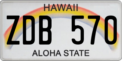 HI license plate ZDB570