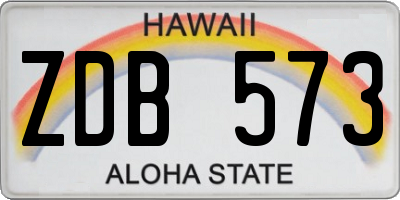 HI license plate ZDB573