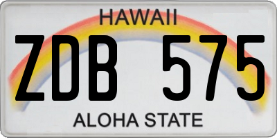 HI license plate ZDB575