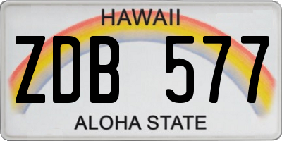 HI license plate ZDB577
