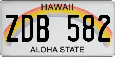 HI license plate ZDB582
