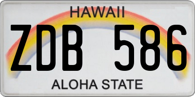 HI license plate ZDB586