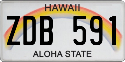 HI license plate ZDB591