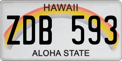 HI license plate ZDB593