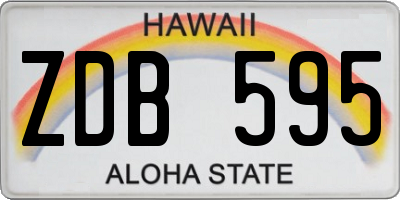 HI license plate ZDB595