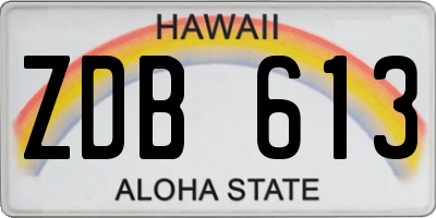 HI license plate ZDB613