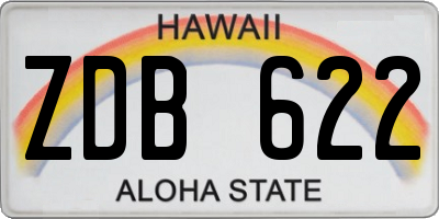 HI license plate ZDB622