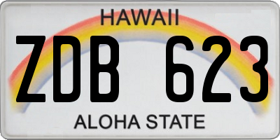 HI license plate ZDB623