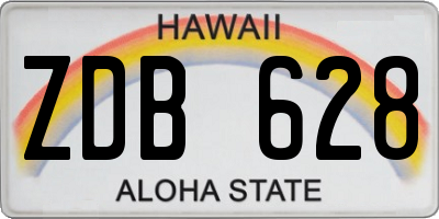 HI license plate ZDB628