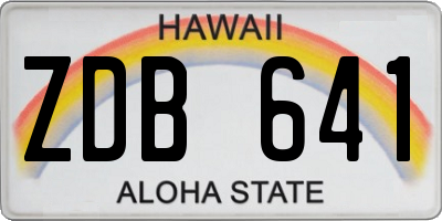 HI license plate ZDB641
