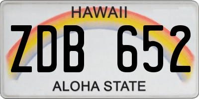 HI license plate ZDB652