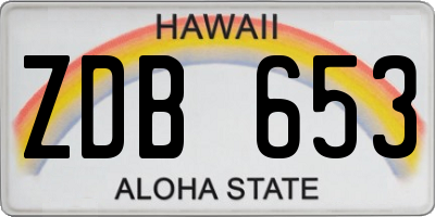 HI license plate ZDB653