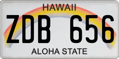 HI license plate ZDB656
