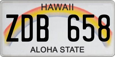 HI license plate ZDB658