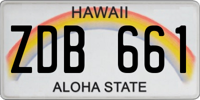 HI license plate ZDB661