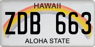 HI license plate ZDB663
