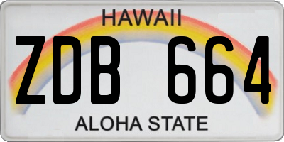 HI license plate ZDB664