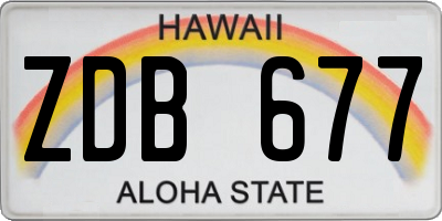 HI license plate ZDB677