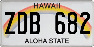 HI license plate ZDB682