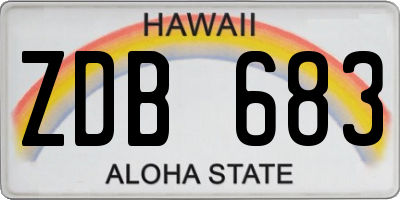 HI license plate ZDB683