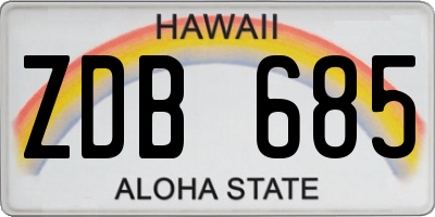 HI license plate ZDB685
