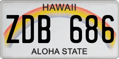 HI license plate ZDB686