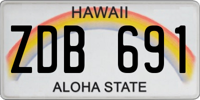 HI license plate ZDB691
