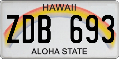 HI license plate ZDB693