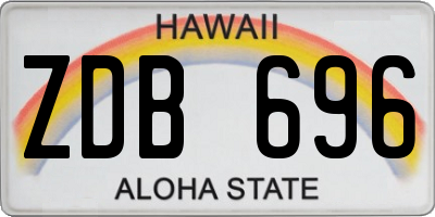 HI license plate ZDB696