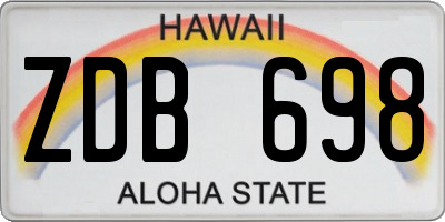 HI license plate ZDB698