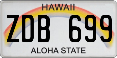 HI license plate ZDB699