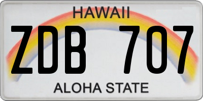 HI license plate ZDB707