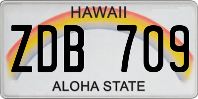 HI license plate ZDB709