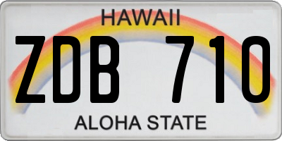 HI license plate ZDB710