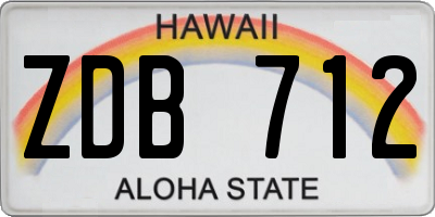 HI license plate ZDB712
