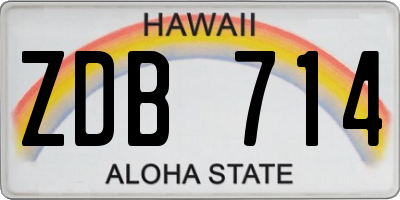 HI license plate ZDB714