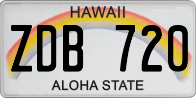 HI license plate ZDB720