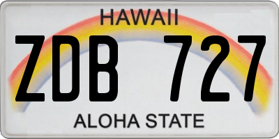 HI license plate ZDB727