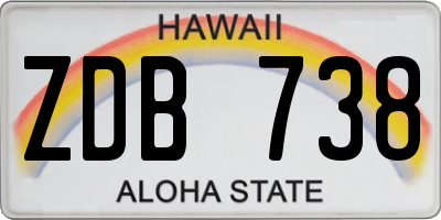 HI license plate ZDB738