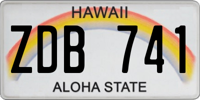 HI license plate ZDB741