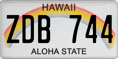HI license plate ZDB744
