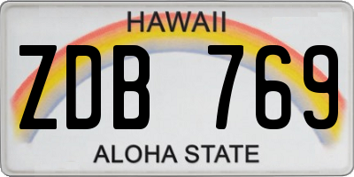 HI license plate ZDB769