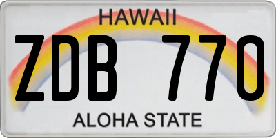 HI license plate ZDB770