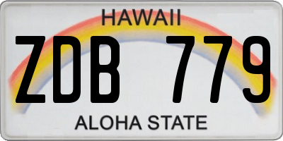 HI license plate ZDB779