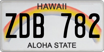 HI license plate ZDB782